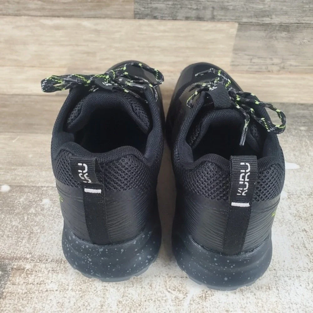 KURU ATOM Mens Shoes Sz 8 M Running Athletic‎ Jet Black Mesh Lace Up Sneakers